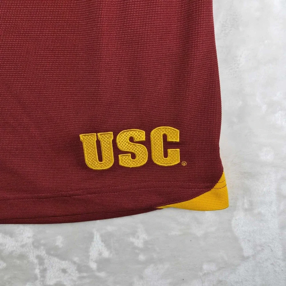 Vintage Nike USC Trojans Polo Shirt Men's 4XL Red Yellow Team Fit Dry Y2K Sports